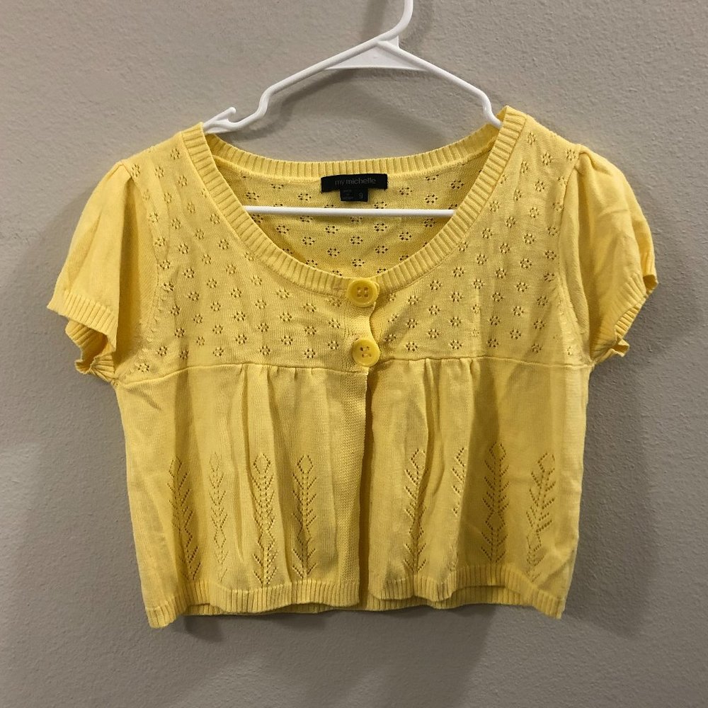 My Michelle, Women's Cardigan, Size 9, Sleeveless, Yellow